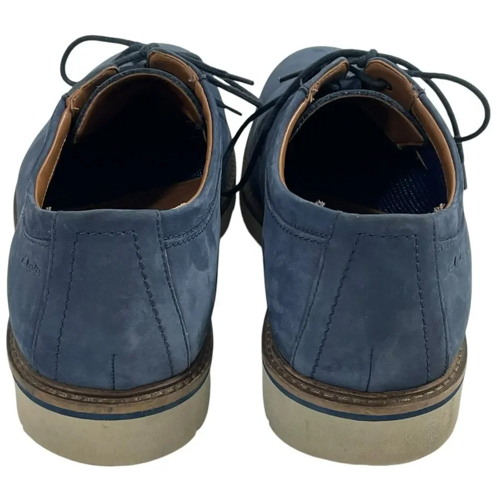 Clarks Bayhill Plain Blue Nubuck Leather‎ Oxfords Men’s Size US 11M / EU 44.5
